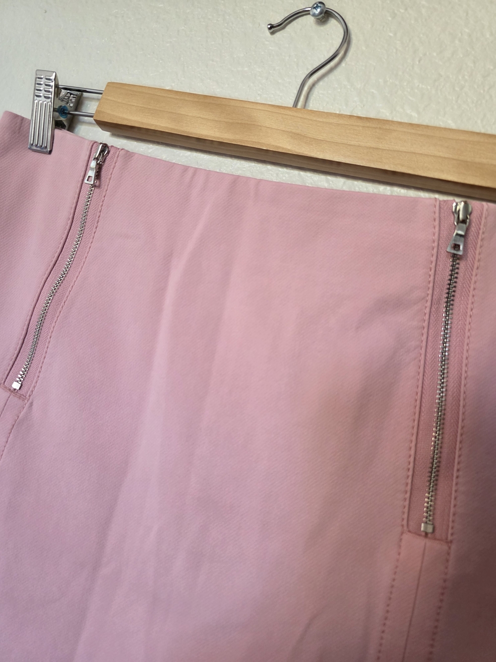 Loft Double Zipper Pencil Skirt, light pink - Picture 2 of 4